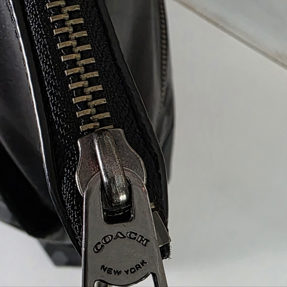 Coach Black Plaid Leather & Canvas Tote - Picture 14 of 16